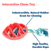 Rubber Football Chew Toy with Tug Rope